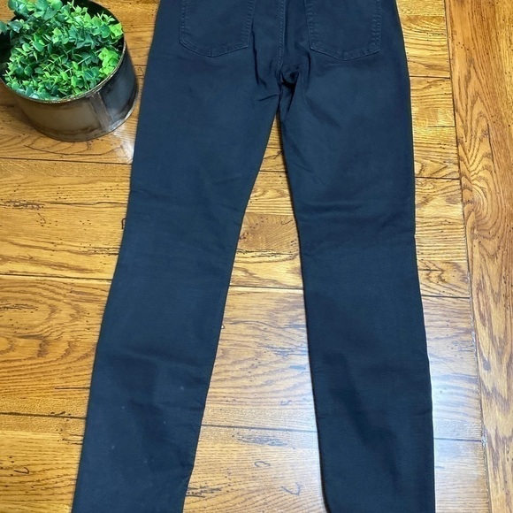 7 For All Mankind High Waist Ankle Skinny Jeans Black Distressed Raw Hem Size 29 - Picture 6 of 7